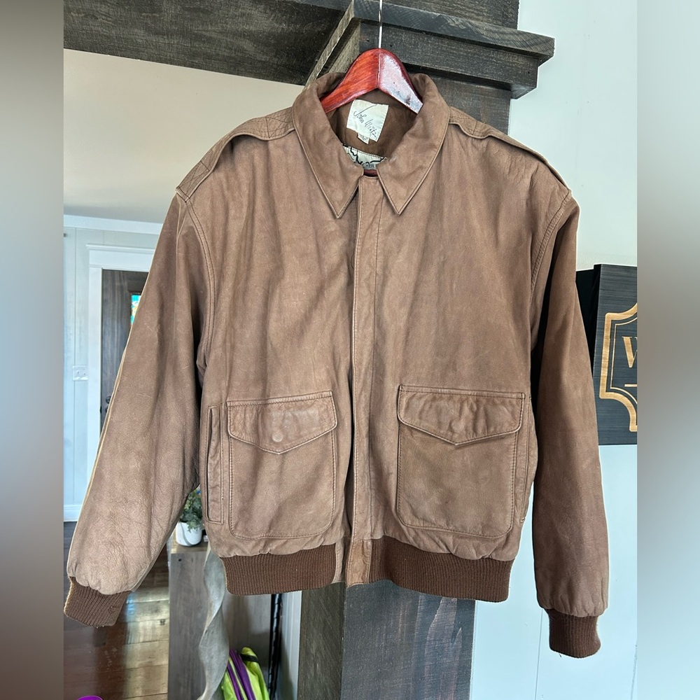 Vintage John Weitz true vintage leather bomber jacket